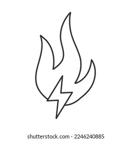 Energy burn vector icon. Line sign for mobile concept and web design. Symbol, logo illustration. Vector graphics