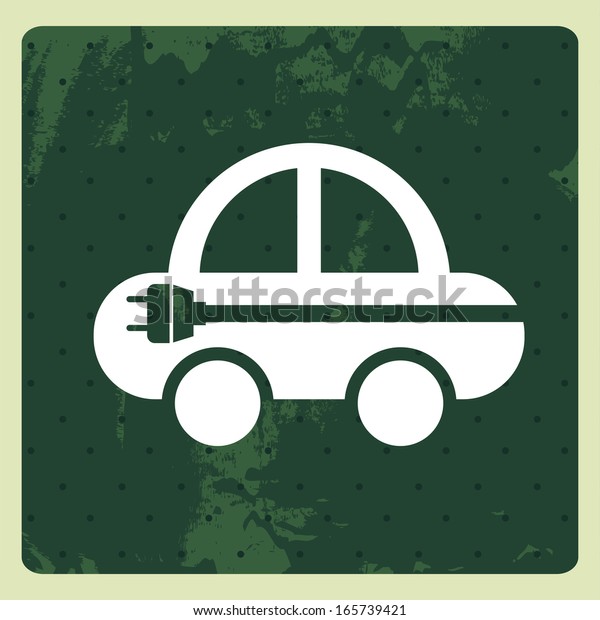 energy car design over green   background\
vector illustration