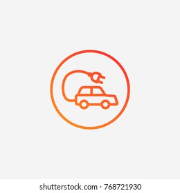 Energy car icon.gradient illustration isolated vector sign symbol