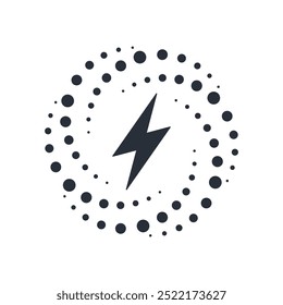 Energy in the center of the flow of events. Vector illustration isolated on white background.