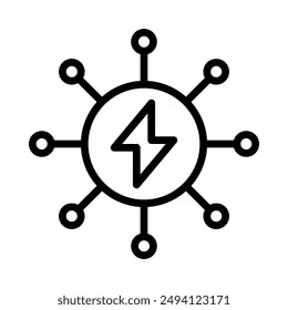 Energy center. Simple line icon. Isolate on white background.