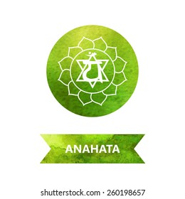 energy centers (watercolor). yoga. Anahata chakra