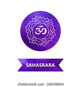 energy centers (watercolor). yoga. Sahasrara chakra
