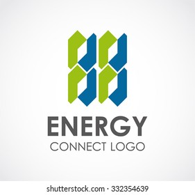 Energy of chain connection abstract vector and logo design or template business link icon of company identity symbol concept