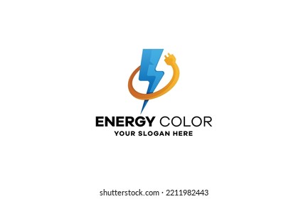 Diseño del logotipo de gradiente de carga energética