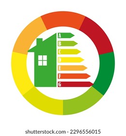 Energiekarte für die Konzeptionsplanung. Energieeffizienz-Symbol Chart-Konzept. Vektorgrafik.