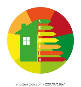 Energy chart for concept design. Energy efficiency icon. Chart concept. Vector illustration.
