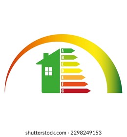 Energy chart for concept design. Energy efficiency icon. Chart concept. Vector illustration.