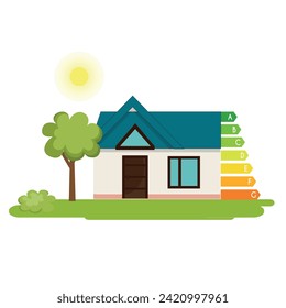 Energy chart for concept design. Energy efficiency icon. Chart concept. Vector stock illustration.