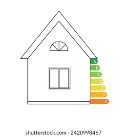 Energy chart for concept design. Energy efficiency icon. Chart concept. Vector stock illustration.