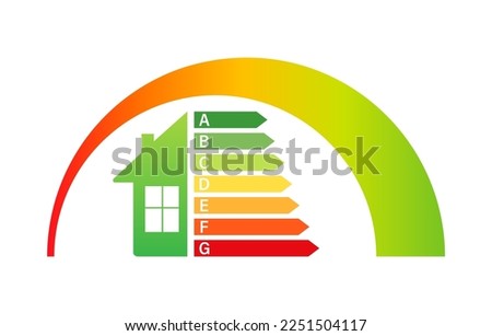 Energy chart for concept design. Energy efficiency icon. Chart concept. Vector stock illustration.