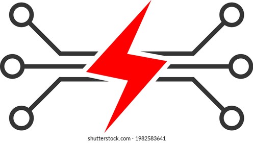 Energiekreis-Vektorsymbol. Eine flache Illustration Design der Energieeffizienzschaltung Symbol auf weißem Hintergrund.
