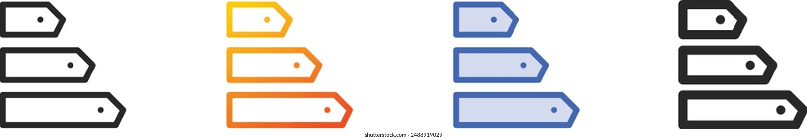 energy class icon.Thin Linear, Gradient, Blue Stroke and bold Style Design Isolated On White Background