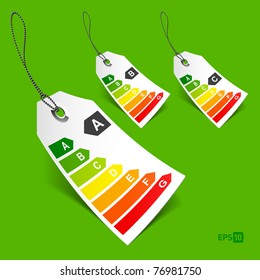 Energy classification tags. Vector - eps10