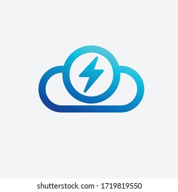Energiekonud. Blitz, Donner, Sturmvektorlogo-Vorlage