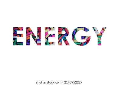 Energy Colorful Typography Text Banner Vector Stock Vector (Royalty ...