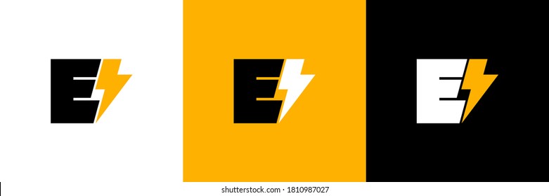 Energy company logo. High voltage tower on a sun background
