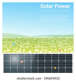Energy concept background with solar panel , vector , illustration