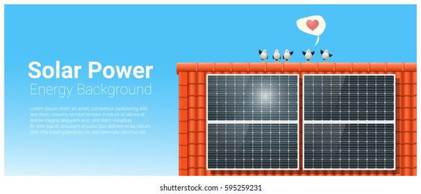 Energiekonzept, Hintergrund mit Solarpaneel , Vektorgrafik , Illustration