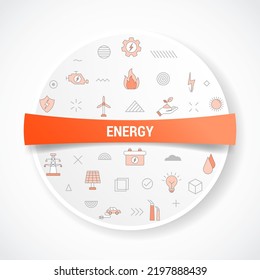 energy concept with icon concept with round or circle shape for badge