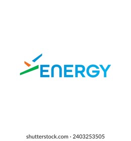 concepto de energía con símbolo de relámpago. símbolo de relámpago y palabra de energía. logotipo de energía