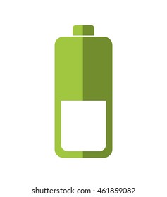 Energy concept represented by green battery icon. Isolated and flat illustration