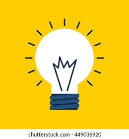 Energy concept represented by light bulb design. Colorfull and Flat illustration. 