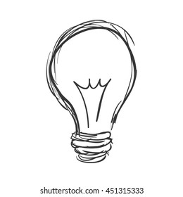 Energy concept represented by Light Bulb icon. Isolated and sketch illustration 