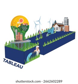 Energy concept Tableau Vector art 