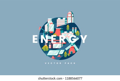 Vector de concepto de energía en azul