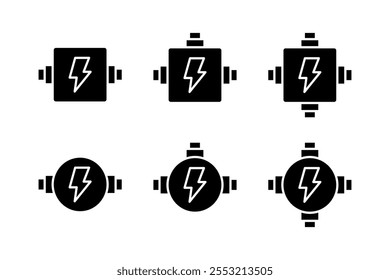 Energy connection set icons. Silhouette style. Vector icons.