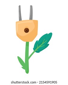 Energiestecker mit Blattsymbol