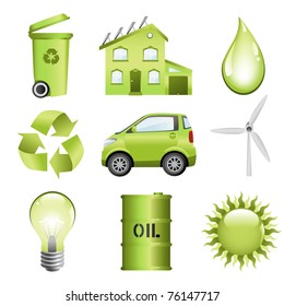 Energy conservation computer icon set. Vector file included.