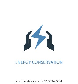 Energy Conservation concept 2 colored icon. Simple blue element illustration. Energy Conservation concept symbol design from green energy set. Can be used for web and mobile UI/UX