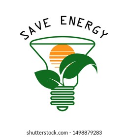 Energy conservation concept. Isolated on white background. Flat style. 