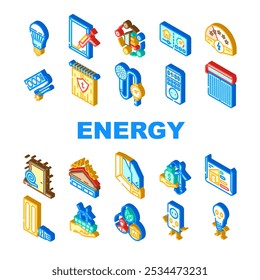sustentabilidade renovável, isolamento, otimização, redução verde, ecofriendly eficiência de conservação de energia ilustrações sinal isométrico