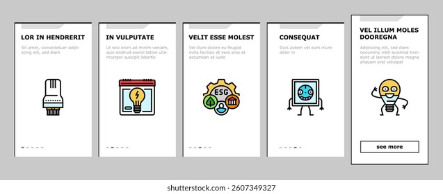 energy conservation green save onboarding mobile vector efficiency environment, eco earth, ecology renewable, world nature, international energy conservation green save illustrations