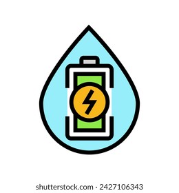 energy conservation hydroelectric power color icon vector. energy conservation hydroelectric power sign. isolated symbol illustration
