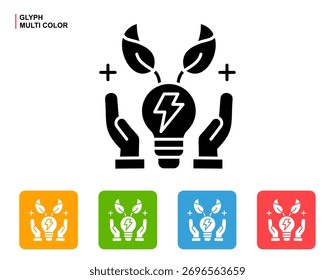 Energiekonservierung Symbol Mehrfarben-Stil Vektorgrafik