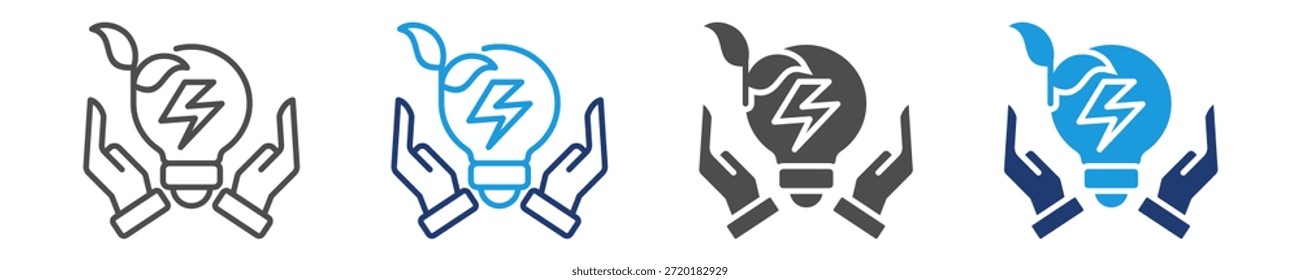 ícone de conservação de energia definir vários estilos