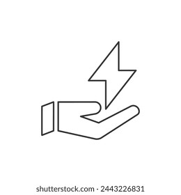 Energy conservation linear icon, energy saving editable stroke symbol, energy saving technologies vector outline sign.