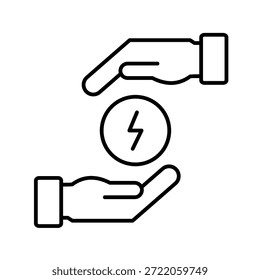 Ilustración vectorial de iconos de esquema de conservación de energía