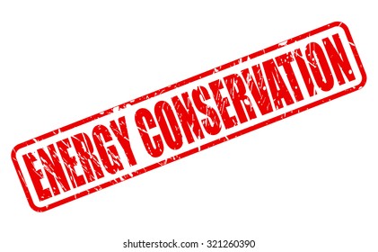 ENERGY CONSERVATION red stamp text on white