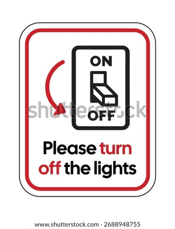 Energy Conservation Reminder Sign – High-Quality Vectorial Stock Image