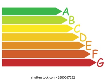 energy consumption classes, vector icon in flat style, energy saving, concept