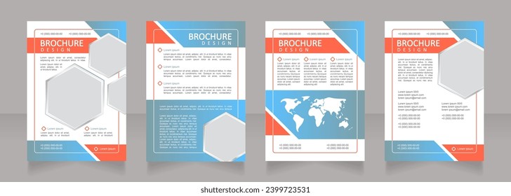 Energy consumption and environment blank brochure design. Template set with copy space for text. Premade corporate reports collection. Editable 4 paper pages