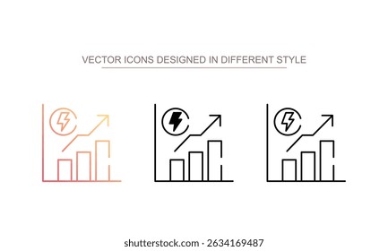 Energy consumption icon design with white background stock illustration