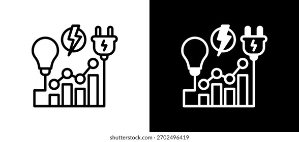 Energieverbrauch Symbol linear gemischt Vektorgrafik