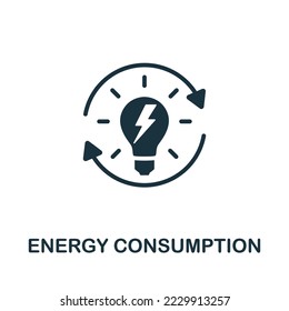Energy Consumption icon. Monochrome simple Sustainability icon for templates, web design and infographics