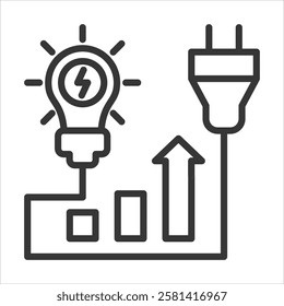 Energy Consumption Icon Vector Illustration Outline
